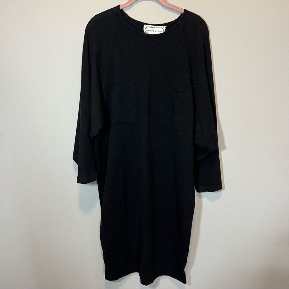 Adrienne Vittadini Women’s Black‎ Lambswool Angora Blend Sweater Dress Small